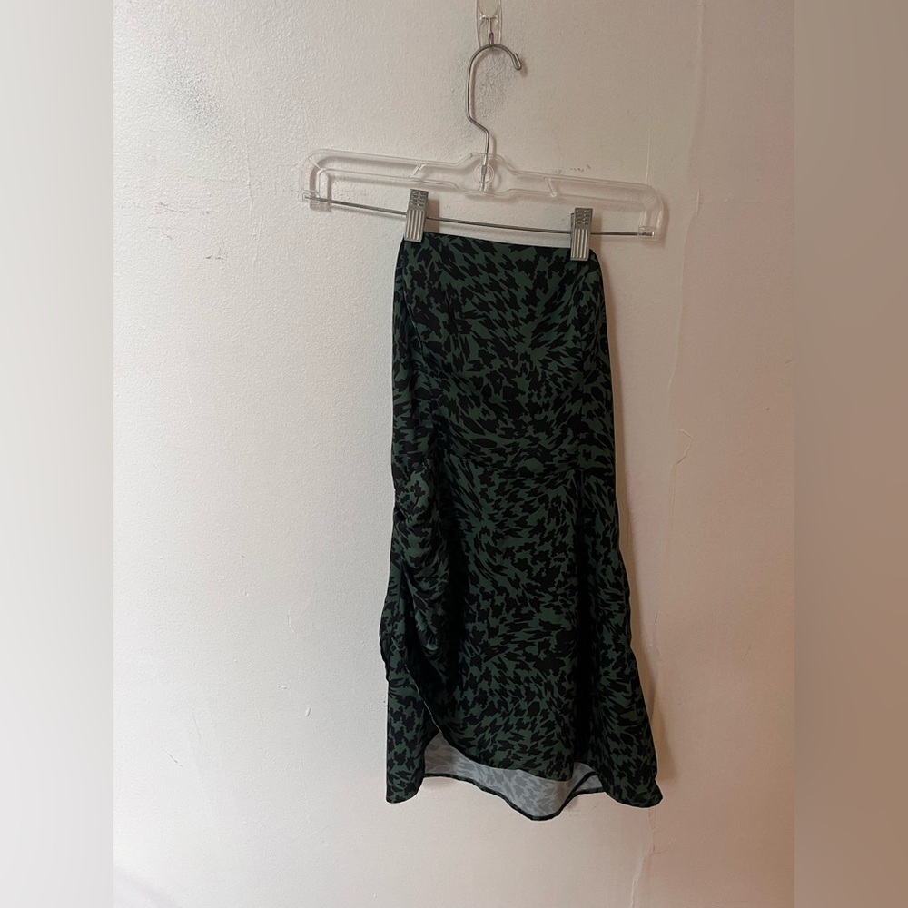 Resa Chevron Print Strapless Dress with Boning Green/Black Extra Small NWT